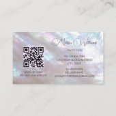 Carte De Visite Code QR | Fleur Nacrée Brillante (Dos)