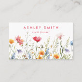 Carte De Visite Code QR Fleur sauvage aquarelle (Devant)