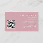 Carte De Visite Code QR Fleur sauvage Dusty Rose (Dos)
