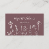 Carte De Visite Code QR Fleur sauvage Dusty Rose Mauve (Devant)