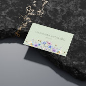 Carte De Visite Code QR Fleur sauvage élégant