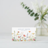 Carte De Visite Code QR Fleur sauvage Whimsical (Debout devant)