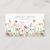 Carte De Visite Code QR Fleur sauvage Whimsical (Devant)