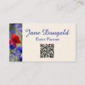 Carte De Visite Code QR Fleurs Botaniques Florales Gras Épaisses (Dos)