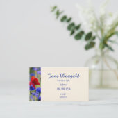 Carte De Visite Code QR Fleurs Botaniques Florales Gras Épaisses (Debout devant)