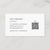 Carte De Visite Code QR Fleurs Tropicales Aquarelle Feuilles (Dos)