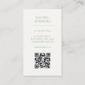 Carte De Visite Code QR floral Boho moderne (Dos)
