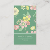 Carte De Visite Code QR floral Boho moderne (Devant)