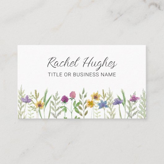 Carte De Visite Code QR floral d'aquarelle unique (Devant)