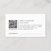 Carte De Visite Code QR floral élégant | Nomination (Dos)