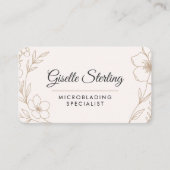 Carte De Visite Code QR floral Microblading Professionnel (Devant)