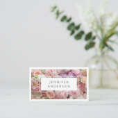 Carte De Visite Code QR floral moderne (Debout devant)