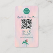 Carte De Visite Code QR floral moderne Connectez-vous avec nous Ve (Devant)