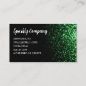 Carte De Visite Code QR foncé vert faux brillant noir élégant (Devant)