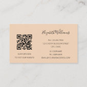 Carte De Visite Code QR Fond Aquarelle Bleu Terracotta (Dos)