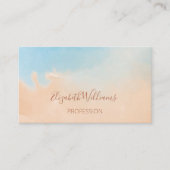 Carte De Visite Code QR Fond Aquarelle Bleu Terracotta (Devant)