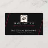 Carte De Visite Code QR Formel Simple Moderne Professionnel Noir (Dos)