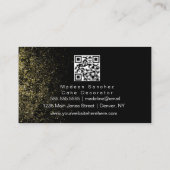Carte De Visite Code QR Gâteaux Cupcakes Paillettes Rose Foncé (Dos)