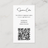 Carte De Visite Code QR gâteaux et restauration (Dos)