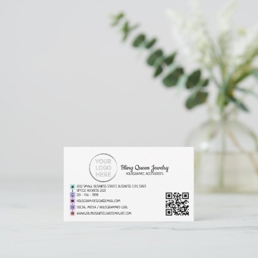 Carte De Visite Code Qr Générique Générique De Script Sur Les Médi (Debout devant)