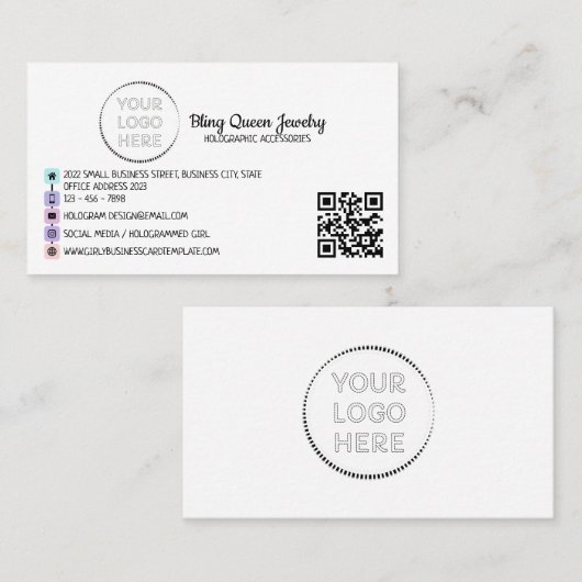 Carte De Visite Code Qr Générique Générique De Script Sur Les Médi (Devant / Derrière)