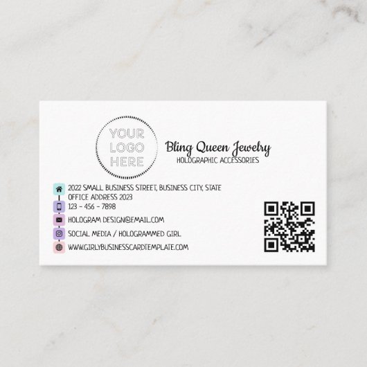 Carte De Visite Code Qr Générique Générique De Script Sur Les Médi (Devant)