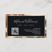 Carte De Visite Code QR géode en Agate Marbre doré Elégant (Dos)
