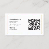Carte De Visite Code QR géométrique Or moderne Professionnel (Dos)