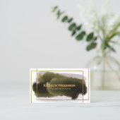 Carte De Visite Code QR géométrique Or moderne Professionnel (Debout devant)