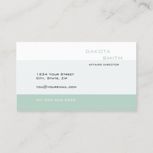 Carte De Visite Code QR géométrique simple Vert (Dos)