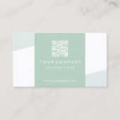 Carte De Visite Code QR géométrique simple Vert (Devant)