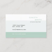 Carte De Visite Code QR géométrique simple vert sauge (Dos)