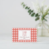 Carte De Visite Code QR Gingham Ferme Rustique Boulangerie (Debout devant)