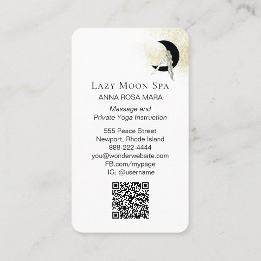 Carte De Visite *~* Code QR GODDESS Femme sur lune céleste (Dos)