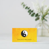 Carte De Visite Code QR Gold Holistic Wellness Yin Yang (Debout devant)