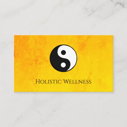 Carte De Visite Code QR Gold Holistic Wellness Yin Yang (Devant)