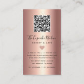 Carte De Visite Code QR Gouttes de Paillettes de Cupcake Rose sur (Dos)