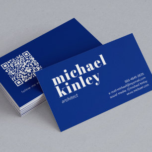 Carte De Visite Code QR gras moderne minimaliste professionnel ble