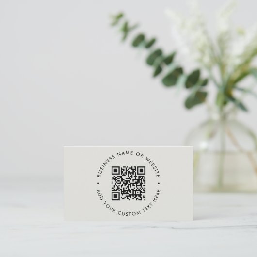 Carte De Visite Code QR | Gray Professionnal Scannable (Debout devant)