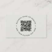 Carte De Visite Code QR | Gray Professionnal Scannable (Devant)