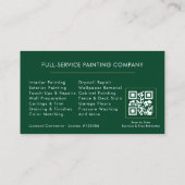 Carte De Visite Code QR Green Gold Peintre Moderne (Dos)