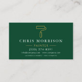 Carte De Visite Code QR Green Gold Peintre Moderne (Devant)