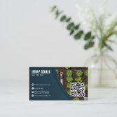 Carte De Visite Code QR Green Modern Lawn Care (Debout devant)