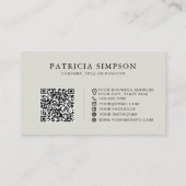 Carte De Visite Code QR Gris Argent Moderne Professionnel Minimali (Dos)