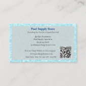 Carte De Visite Code QR Gris Bleu Entrepreneur Piscine (Devant)