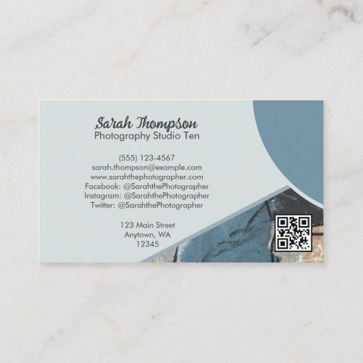 Carte De Visite Code QR gris gris gris gris gris Abstrait (Dos)