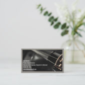 Carte De Visite Code Qr gris Violoniste violon noir (Debout devant)