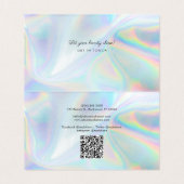 Carte De Visite Code QR Hologramme Manager Iridescendant (Intérieur déplié)