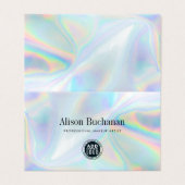 Carte De Visite Code QR Hologramme Manager Iridescendant (Extérieur déplié)