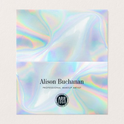 Carte De Visite Code QR Hologramme Manager Iridescendant (Extérieur déplié)